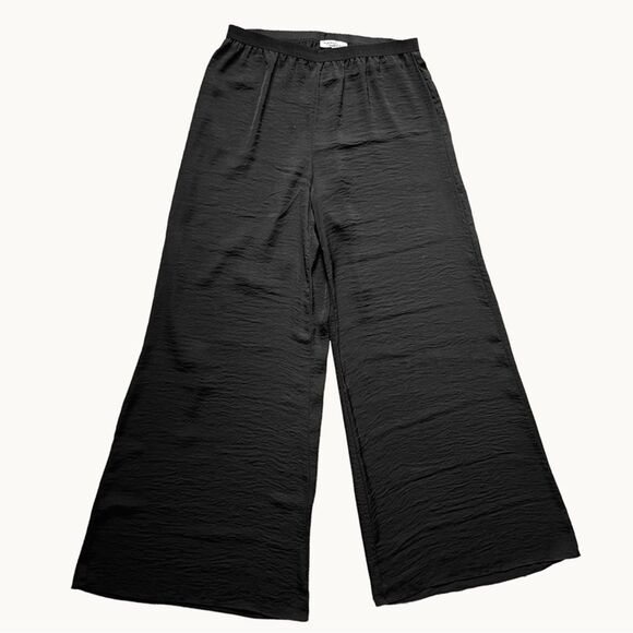 Moon & Meadow black wide leg flowy palazzo pull on pants M - Picture 2 of 5